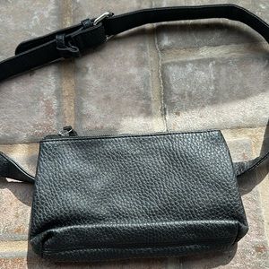 Colab Black Leather Strap Purse